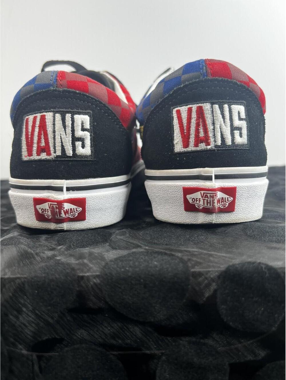 Vans Old Skool Checkerboard Sneakers Mens 11 Blue Red Yellow Black Suede Skate S - Picture 6 of 10